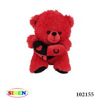 عروسک خرس قرمز قلب به دست
